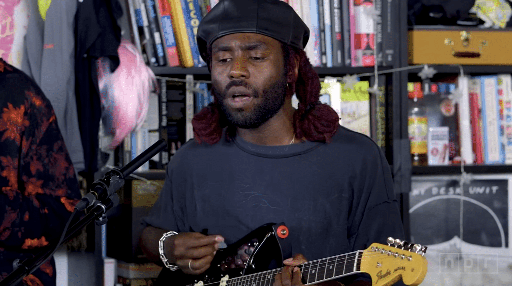 Screenshot of Dev Hynes's Blood Orange Tiny Desk Concert. (Photo Credit: YouTube/NPR)